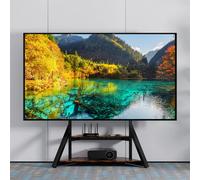 WISFOR Support TV Réglable en hauteur, Socle TV Support TV universel avec étagères AV pour 40"-75", VESA 600x400mm, jusqu'à max 80kg