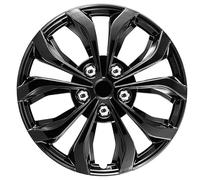 Wisgol Lot de 4 enjoliveurs universels 17" compatibles avec jantes en acier - Design Snap-On - Matériau ABS durable - Noir
