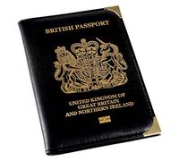 Wish Beauty,The Royal Elegance Porte-passeport britannique | Protecteur | Noir | Britannique | Portefeuille Brexit Organiseur de voyage, 14 cm, Noir , 14 cm, Moderne