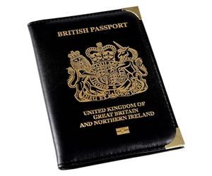Wish Beauty,The Royal Elegance Porte-passeport britannique | Protecteur | Noir | Britannique | Portefeuille Brexit Organiseur de voyage, 14 cm, Noir , 14 cm, Moderne