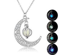 Wish Explosion Models Halloween Ghost Hollow Moon Collier Love Birdcage Perles Lumineuses Pendentif Collier Court Halloween Décor Nice