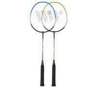 WISH Jeu de raquettes de badminton 2 raquettes + volants en plumes + housse