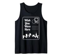 Wish You Were Here Carte Postale de Voyage Motif Horizon Urbain Débardeur