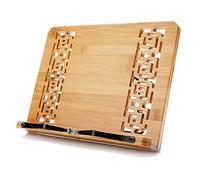 wishacc Support de lecture en bambou pour livre de cuisine et documents Grande taille