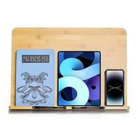 Wishacc Support de livre en bambou pour lecture mains libres Extra large 50 x 35,6 cm