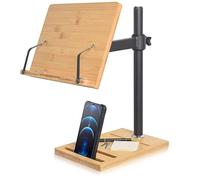 wishacc Support de livre réglable en hauteur avec support pour tablette/téléphone (27,9 x 20,6 cm)