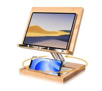 wishacc Support de livre réglable pour la lecture, support de livre mains libres à 360 degrés avec fente pour téléphone et organiseur de fichiers, rehausseur de bureau pliable pour ordinateur