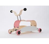 Wishbone Mini FLIP Mix Match 3 en 1 en couleur rose avec base blanche et roues roses