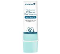 WishCare Crème solaire fluide à 5 % de niacinamide SPF 50 PA++++ - Crème solaire mate légère SPF 50 pour peaux grasses et sans plâtre blanc 50 g