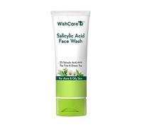 WishCare Nettoyant visage à l'acide salicylique à 2 % pour homme et femme avec AHA, thé vert, camomille et arbre à thé - Nettoyant visage pour peaux grasses et sujettes à l'acné 100 ml