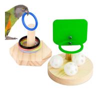 WisherMar Lot de 2 pour Perroquet - Ensemble de Formation pour Perruches Intelligence avec Basket Anneau à Empiler Jouets