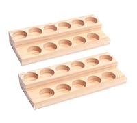 WishesMar 2 Pièces 11 Trous Étagère de Stockage Rangement en Bois pour Huile Essentielle Aromathérapie - Peut Contenir des Bouteilles de 5ml, 10， 15ml - Supporter Organisateur pour Présentation