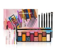 WishesMar Coffret Maquillage avec Palette de Fards à Paupières Crayon Eyeliner Crayon à Sourcils et Mascara - Ensemble de Maquillage Tout-en-un Set de Cosmétique Complet pour Yeux