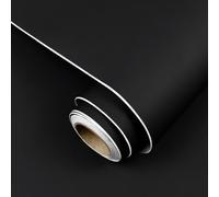wishFIRE Papier Peint Auto-Adhésif, Noir Mat, Vinyle, Moderne, 1200g, 40cm x 12m, Surface Lisse, Pour Murs et Meubles