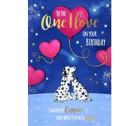 Wishing Well Carte d'anniversaire « To The One I Love, Dalmatians And Balloons », 15,2 x 23,9 cm