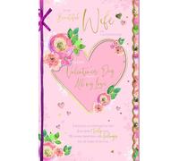 Wishing Well Studios Carte de Saint-Valentin faite à la main Motif cœur et fleurs 17,8 x 27,9 cm