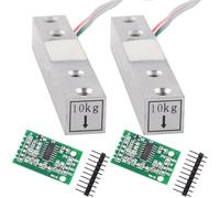 Wishiot Lot de 2 capteurs de pesée numériques 1 kg, 5 kg, 10 kg, 20 kg, haute précision pour Arduino DIY électronique portable capteurs de balance de cuisine (2 ensembles 10 kg + HX711)
