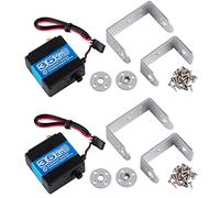 Wishiot Lot de 2 servo numériques RDS3235 - Moteur sans noyau - 35 kg - Engrenage métallique à couple élevé DC5-7,4 V - Avec support servo en forme de U - Plaque de bras pour robot DIY - 270 °