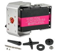 Wishiot RD51160 Servo de servo numérique à couple élevé 160 kg Double adhérence CNC en aluminium pour véhicules robotiques RC projets de bricolage (160 kg 180 °)