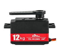 Wishiot Servo numérique 12 kg à profil bas 180 TD-9512MG RC étanche entièrement en métal haute vitesse pour 1/8 1/10 RC voiture hélicoptère queue robot (télécommande)
