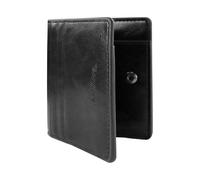WishLotus Portefeuille fin pour homme, porte-cartes de crédit à deux volets en cuir synthétique avec compartiment intégré, poche avant, portefeuille pour homme pour ranger 6 cartes et espèces, noir