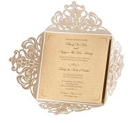 Wishmade Ivoire Laser Cut Cartes d'invitation de mariage 20pcs Avec Dentelle Fleurs Fiançailles Anniversaire Bridal Shower Bébé Douche Graduation Invitation Papier Cartonné (set of 20pcs)
