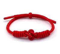 Wishpromoter Bracelet à cordon rouge, bracelets rouges pour femmes et hommes avec un design unique au milieu symbolisant la chance, bracelets tissés à la main, bracelet de meilleur ami comme cadeau