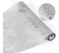 Wishstar 30CM x 5M Organza Tulle Rouleau Bobine Chemin de Table Argent Non tissé avec Paillettes Métallisé Courroie Décoration de Table Elégante pour Mariages Anniversaire, Fêtes, Célébrations