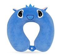 Wishstar Kit Coussin Voyage Bleu Enfant, Coussin Avion, Oreiller en Mousse à Mémoire, Oreiller de Voyage Portable Mignon pour Voiture Avion Bureau Maison