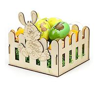 Wishstar Paniers de Pâques, Panier de Pâques en Bois,Paniers de Pâques à Assembleur，Parfait pour Les œufs de Pâques, Les Bonbons, Les collations et Plus Encore