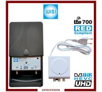 WISI VM 7352 Préamplificateur et Alimentation LTE 700 MHz Gain 34 dB Réglable