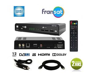Wisi WISIC12T - Récepteur Satellite Or 07HD + Carte FRANSAT + Cable 12V + Cable HDMi 2M