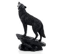Wisifayardin Sculpture de Loup Noir et Figurine de Loup Hurlant