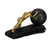 Wisifayardin Sculpture de sisyphe en Boule Lourde en Bronze - Statue de lutteur - Décoration Moderne en résine pour Bureau ou Salon, Figurine de Sportif et Sculptures de décoration