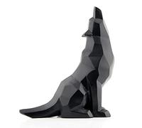 Wisifayardin Statue de Loup Hurlant Noir pour décoration d'intérieur