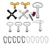 WISIRENT 9 Pcs Portable Clé Multifonction, Clé en Croix Universelle Clé Triangle Cle Carre, Clé d'Évier Multifonctionnelle Clés Universelles pour Robine, pour Les Compteurs Électriques, Compteurs d'Ea