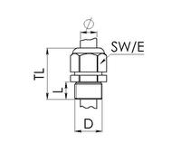 Wiska 10106140 Presse-étoupe résistant aux chocs, avec décharge de traction, avec joint M25 Acier inoxydable naturel 10 pc(s)
