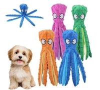 Wiskerspot Octopus Toy for Dogs，Stuffing Free Octopu Dog Toys,Wiskerspot Com Octopus Toy,Eco-friend Octopus Plush，Resistant to Chewing and Squeaking, Suitable for Puppies and Small Dogs (4PCS Blue)