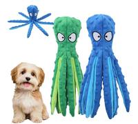 Wiskerspot Octopus Toy for Dogs，Stuffing Free Octopu Dog Toys,Wiskerspot Com Octopus Toy,Eco-friend Octopus Plush，Resistant to Chewing and Squeaking, Suitable for Puppies and Small Dogs (2PCS Green)