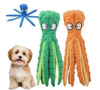Wiskerspot Octopus Toy for Dogs,Stuffing Free Octopu Dog Toys,Wiskerspot Com Octopus Toy,Eco-friend Octopus Plush,Resistant to Chewing and Squeaking, Suitable for Puppies and Small Dogs (2PCS Orange)