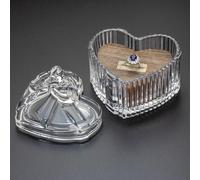 Wislist Boîte à bague de fiançailles en verre et bois en forme de cœur (cœur)