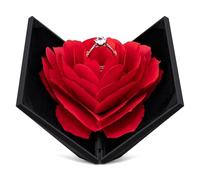 Wislist Boîte à bague en forme de rose pour homme et femme - Pour demande en mariage, cérémonie de mariage, anniversaire, présentation de bijoux, présentation, rangement