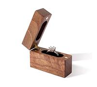 Wislist Petite boîte à bagues de fiançailles en bois de noyer