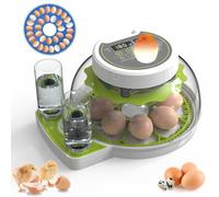 WISMOIER Incubateur à 8 œufs avec rotation automatique des œufs et contrôle de la température, affichage de l'humidité, incubateurs de poulet pour éclosion d'œufs, bougies, incubateur d'œufs pour