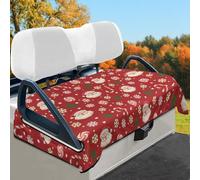 Wismoutput Housses de siège universelles pour voiturette de golf Motif Père Noël Cane Candy Sightseeing Pour voiturette de golf 2 passagers Accessoires de golf