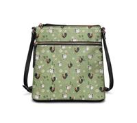 Wismoutput Sac à bandoulière en cuir pour femme - Spacieux - Portefeuille tendance - Pour voyage, travail, Imprimé coq