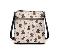 Wismoutput Sac à bandoulière en cuir pour femme - Spacieux - Portefeuille tendance - Pour voyage, travail, Teckel mignon