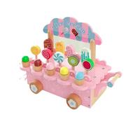 wisoolkic Accessoires de Cuisine pour Enfants sur Le thème des Glaces : Un Jeu de Construction en Bois Stimulant Le développement cognitif. Les Enfants Peuvent Apprendre des notions Base comme Les