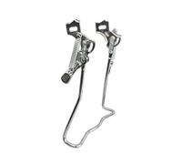 wisoolkic Béquille arrière de vélo réglable à Double Pied, Support de stationnement Robuste pour vélos Cruiser, Fournitures de réparation pour béquille Centrale, Argent, Hauteur 34 cm