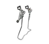 wisoolkic Béquille arrière de vélo réglable à Double Pied, Support de stationnement Robuste pour vélos Cruiser, Fournitures de réparation pour béquille Centrale, Argent, Hauteur 32.5 cm